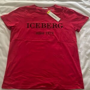 Iceberg Vibrant Red Tee with Black Print